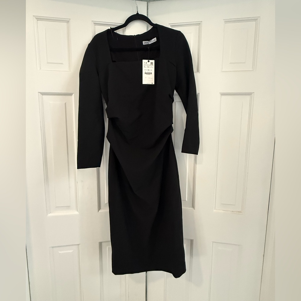 Zara Black Long Sleeve Dress